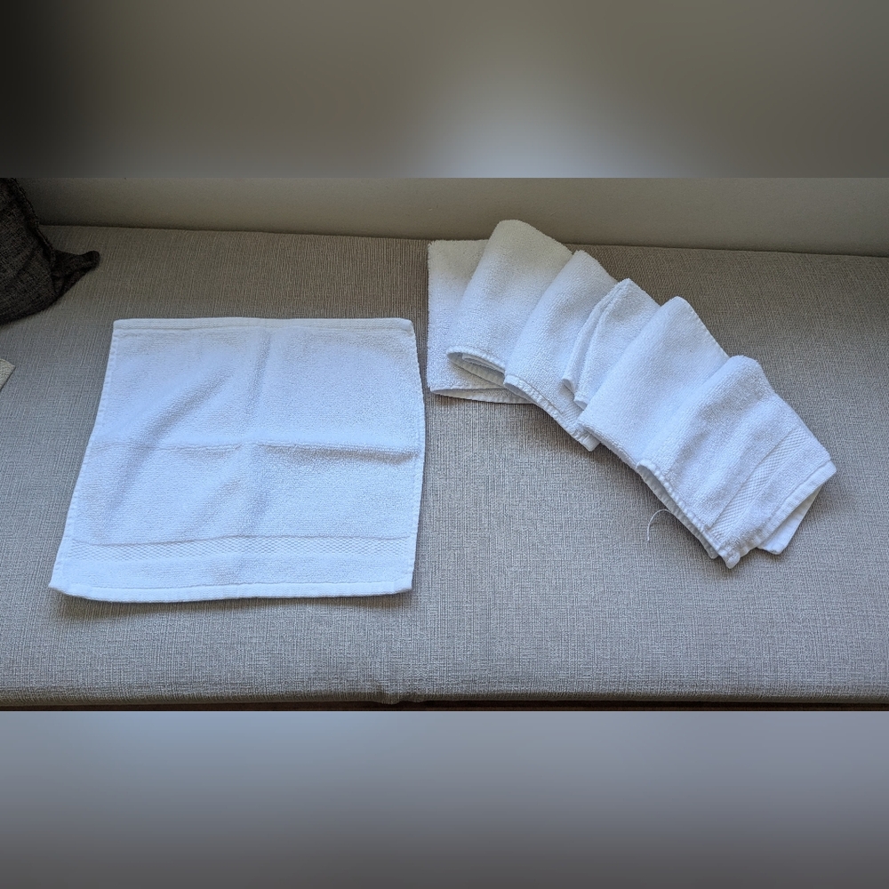 Set of White Washcloths